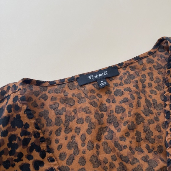 MADEWELL LEOPARD WRAP DRESS SIZE MEDIUM - Picture 4 of 5